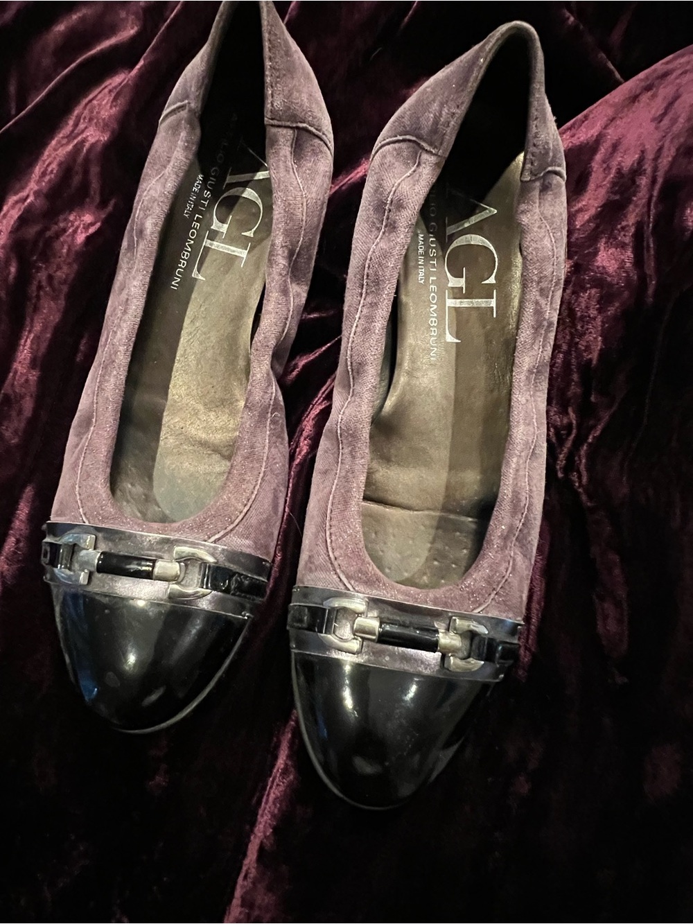Purple suede AGL flats, size 40/ 9